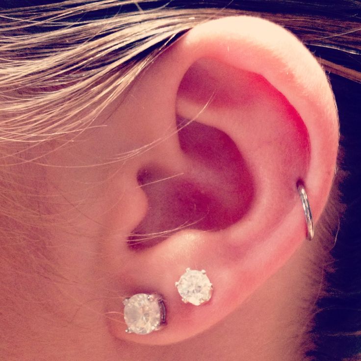 Cartilage And Dual Lobe Ear Piercing