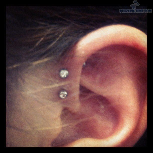 Double Anti Helix Piercing Picture For Girls