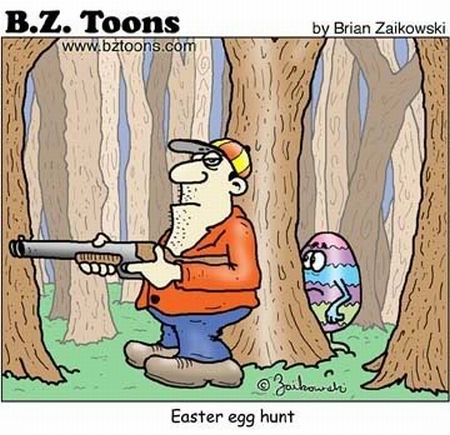 Egg Hunt Funny Easter Cartoon Picture