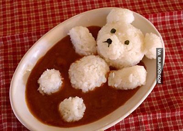 Funny Bear Food Art Picture