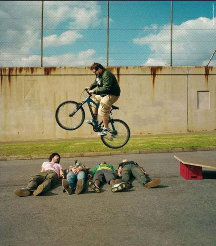 Funny Cycling Jump Photo
