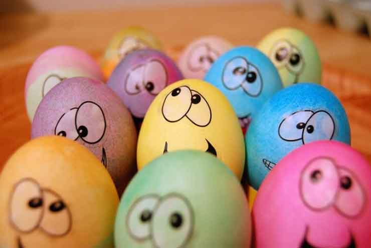 Funny Easter Eggs Smiley Face
