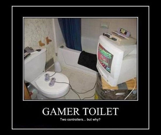 Gamer Toilet Funny Computer Poster