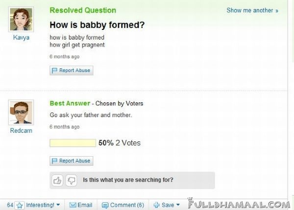 Go Ask Your Father And Mom Funny Yahoo Question Answer