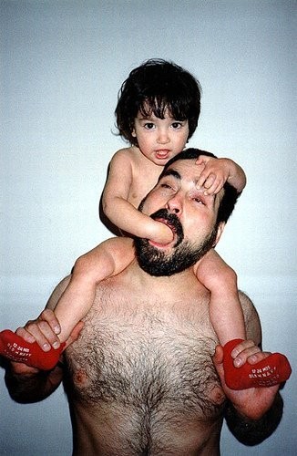 Hairy Father With Son Funny Picture