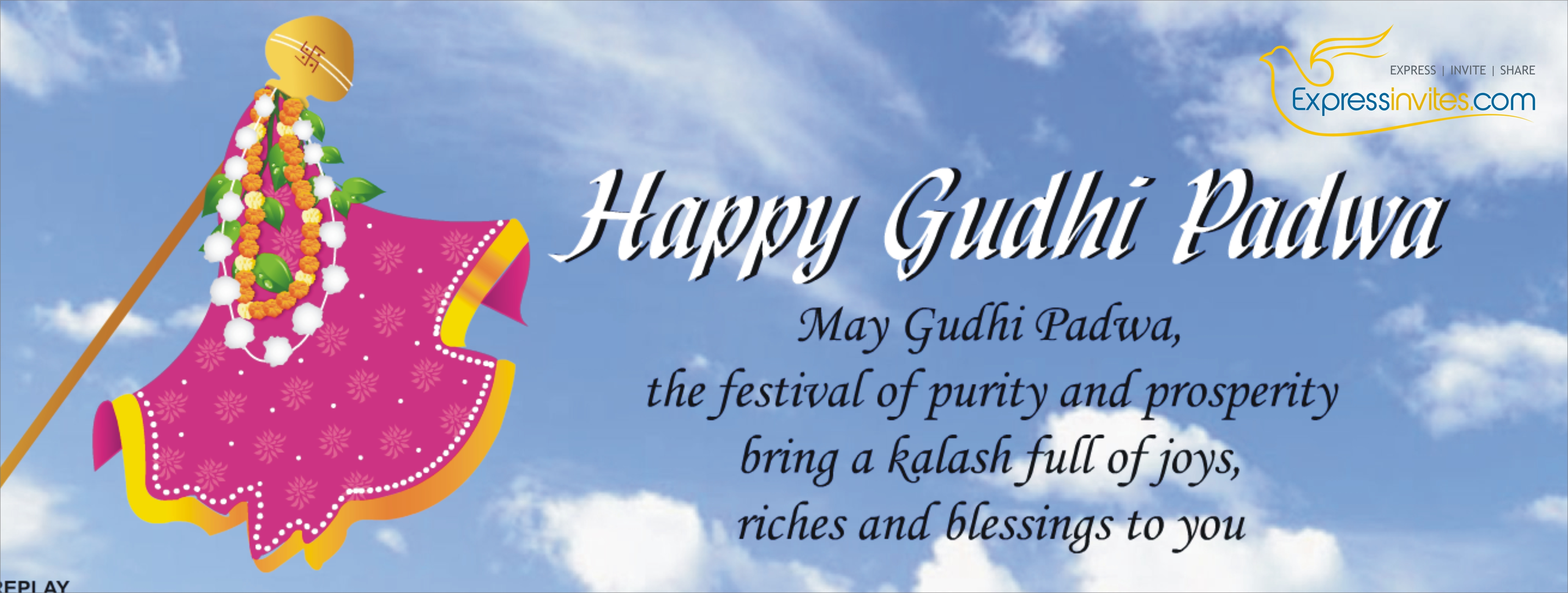 Happy Gudi Padwa May Gurdi Padwa The Festival Of Purity And Prosperity Bring Kalash Full Of Joys
