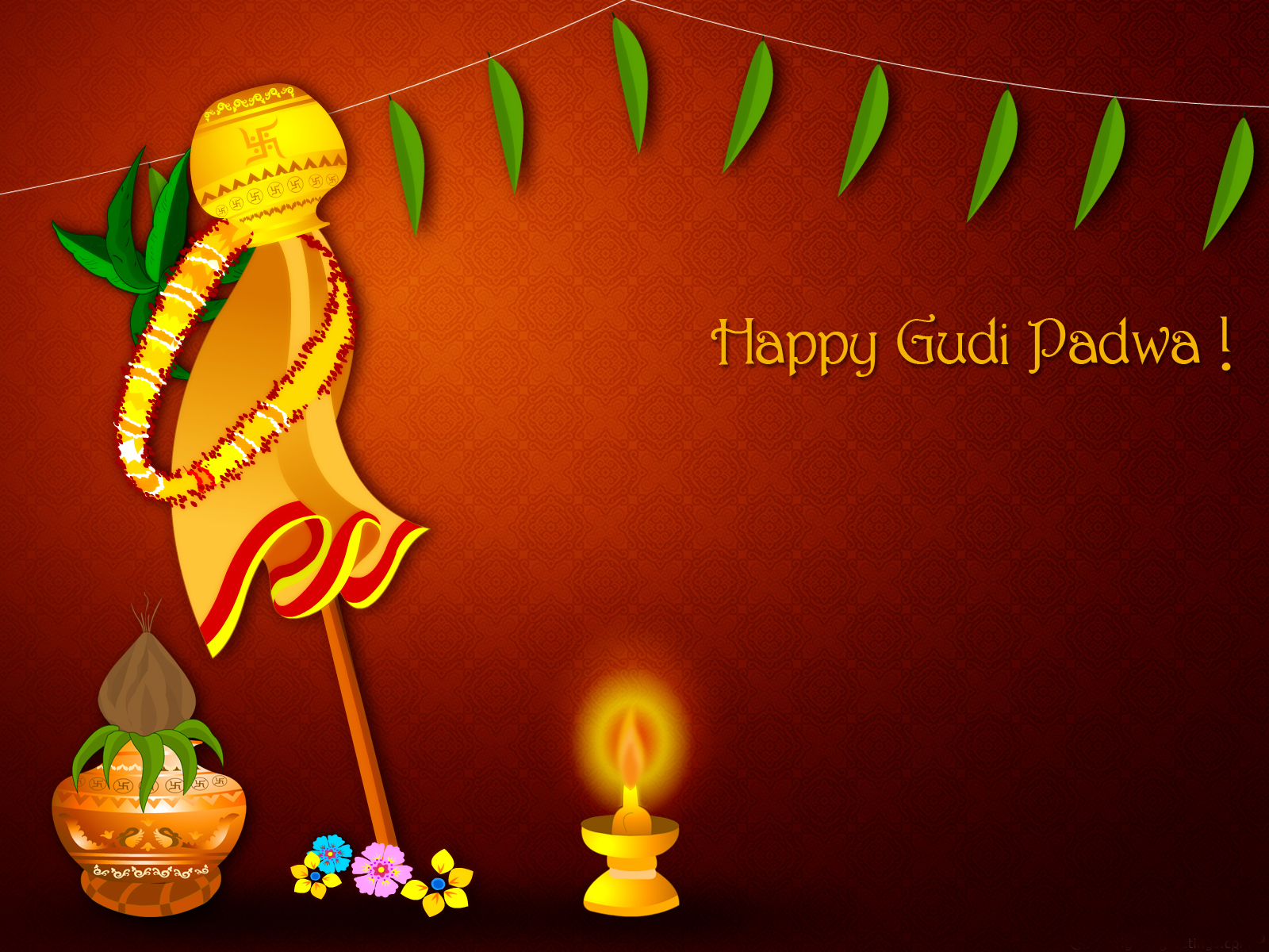 Happy Gudi Padwa Wishes HD Wallpaper