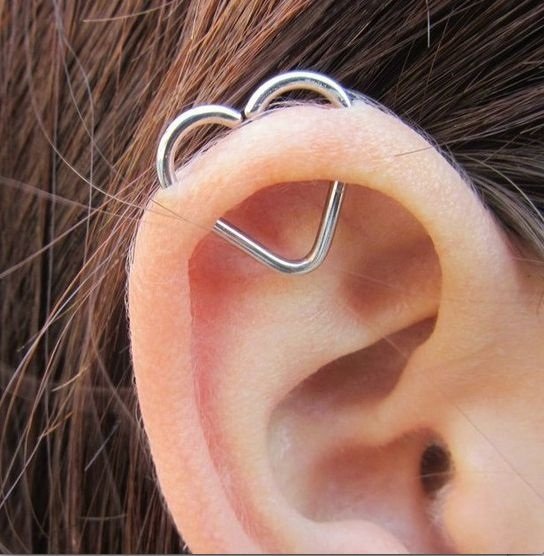 Heart Helix Ear Piercing For Girls