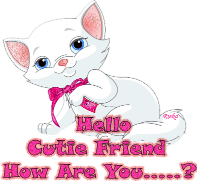 Hello Cutie Friend How Are You Kitty Glitter
