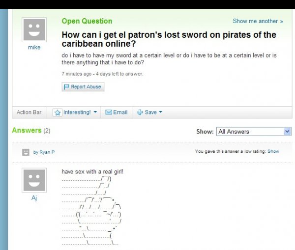How Can I Get El Patron's Lost Funny Yahoo Question Answer