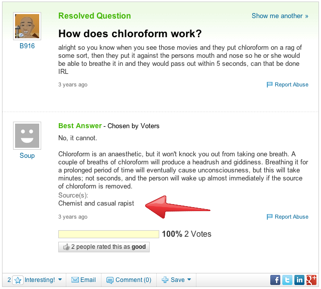 How Does Chloroform Work Funny Yahoo Question Answer