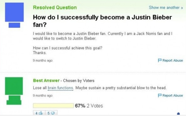 How Do I Successfully Become A Justin Bieber Fan Funny Yahoo Question Answer
