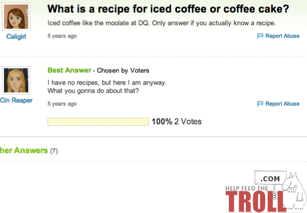 I Have No Recipes but Here I Am Anyway Funny Yahoo Question Answer