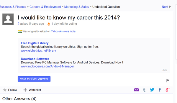 I Would Like To Know My Career This 2014 Funny Yahoo Question Answer