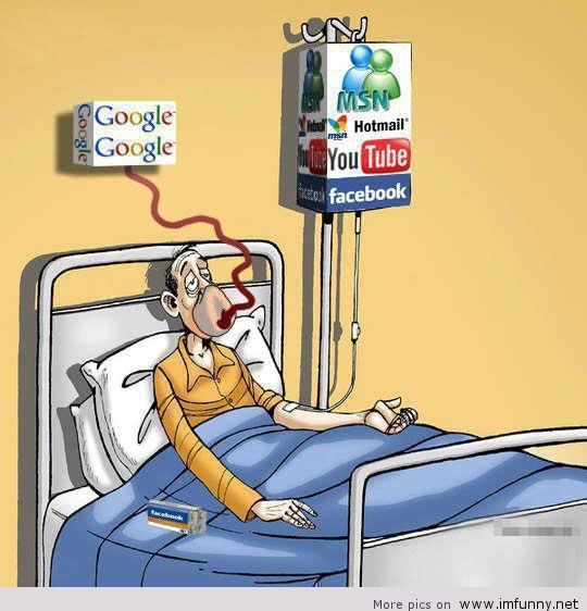 Internet Addicted Funny Cartoon Picture