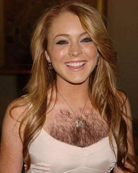 Lindsay Lohan Hairy Chest Funny Picture