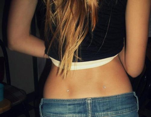 Lower Back Dimple Piercing Picture For Girls