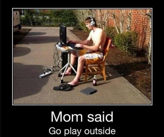 Mom Said Go Play Outside Funny Computer