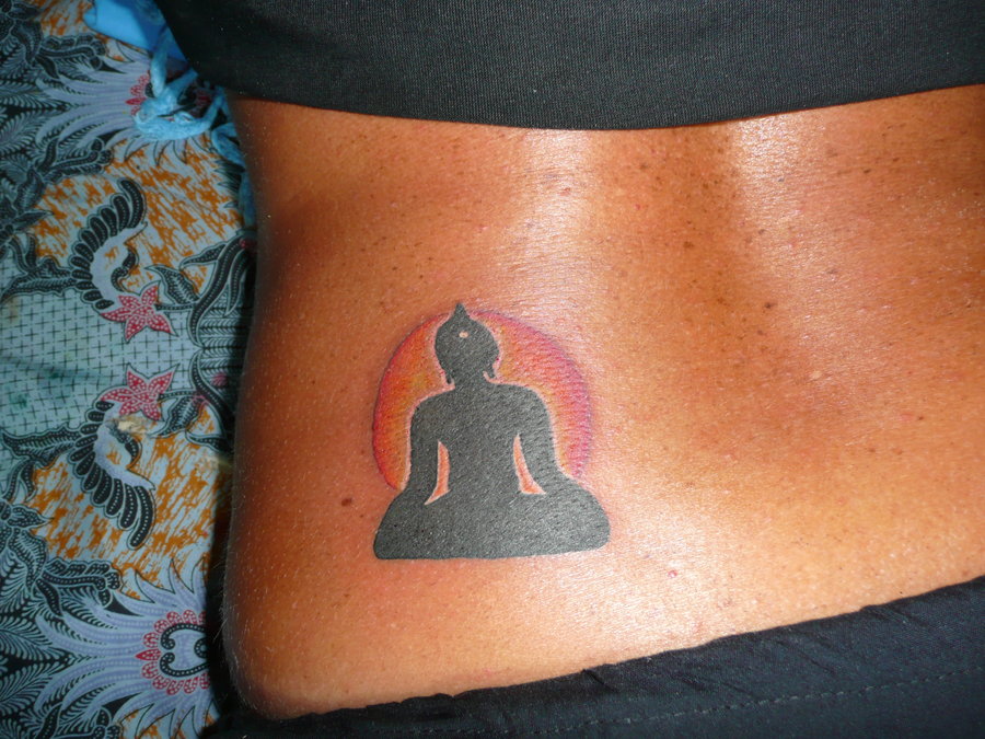Silhouette Buddha Tattoo Design By Hanna
