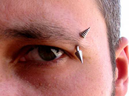 Silver Spike Barbell Left Eye Piercing For Men
