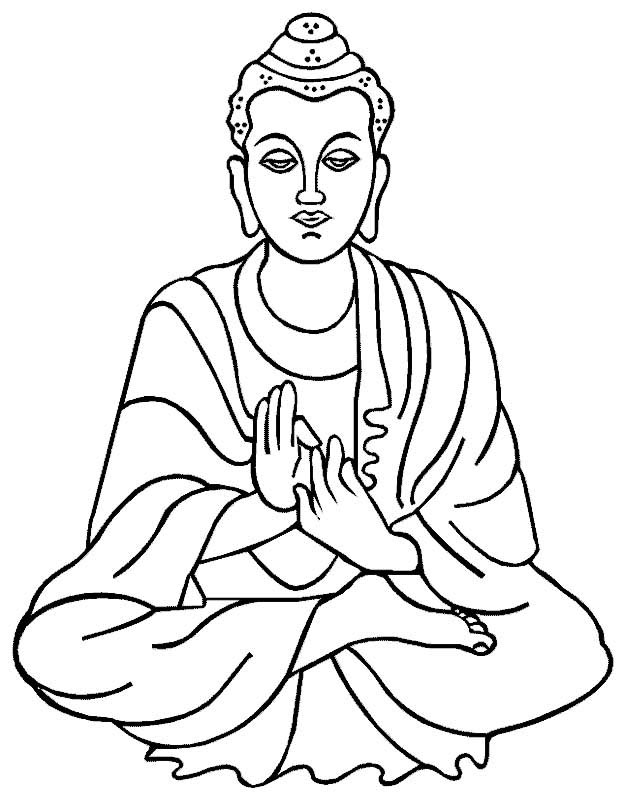 Simple Black Buddha Tattoo Stencil