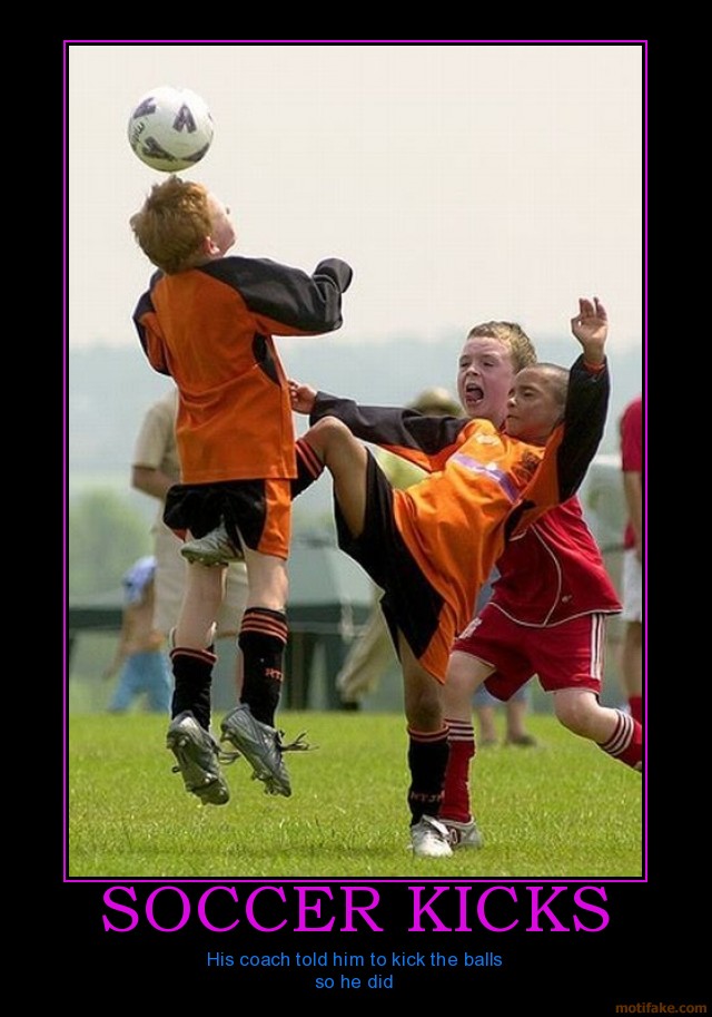 Soccer Kicks Funny Poster