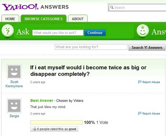 That Just Blew My Mind Funny Yahoo Question Answer
