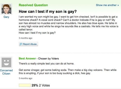 There's A Really Simple Test Can Do At Home Funny Yahoo Question Answer Picture