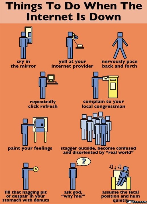Things To Do When The Internet Is Down Funny Image