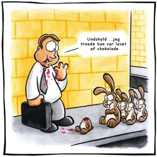 Troede Han Var Lavet Of Chokolade Funny Easter Cartoon