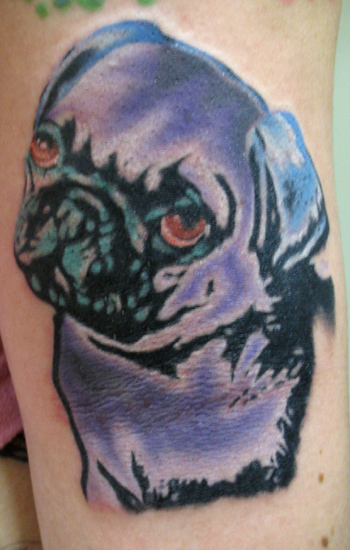 Watercolor Pug Dog Tattoo Design For Sleeve