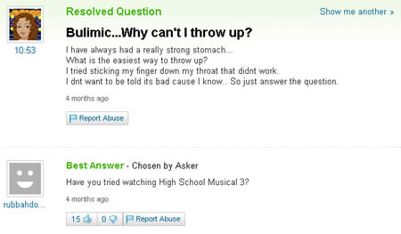 Why Can't I Throw Up Funny Yahoo Question Answer Picture