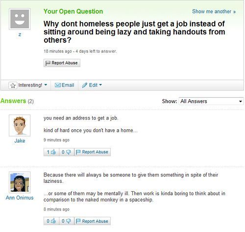 You Need An Address To Get A Job Funny Yahoo Question Answer Image