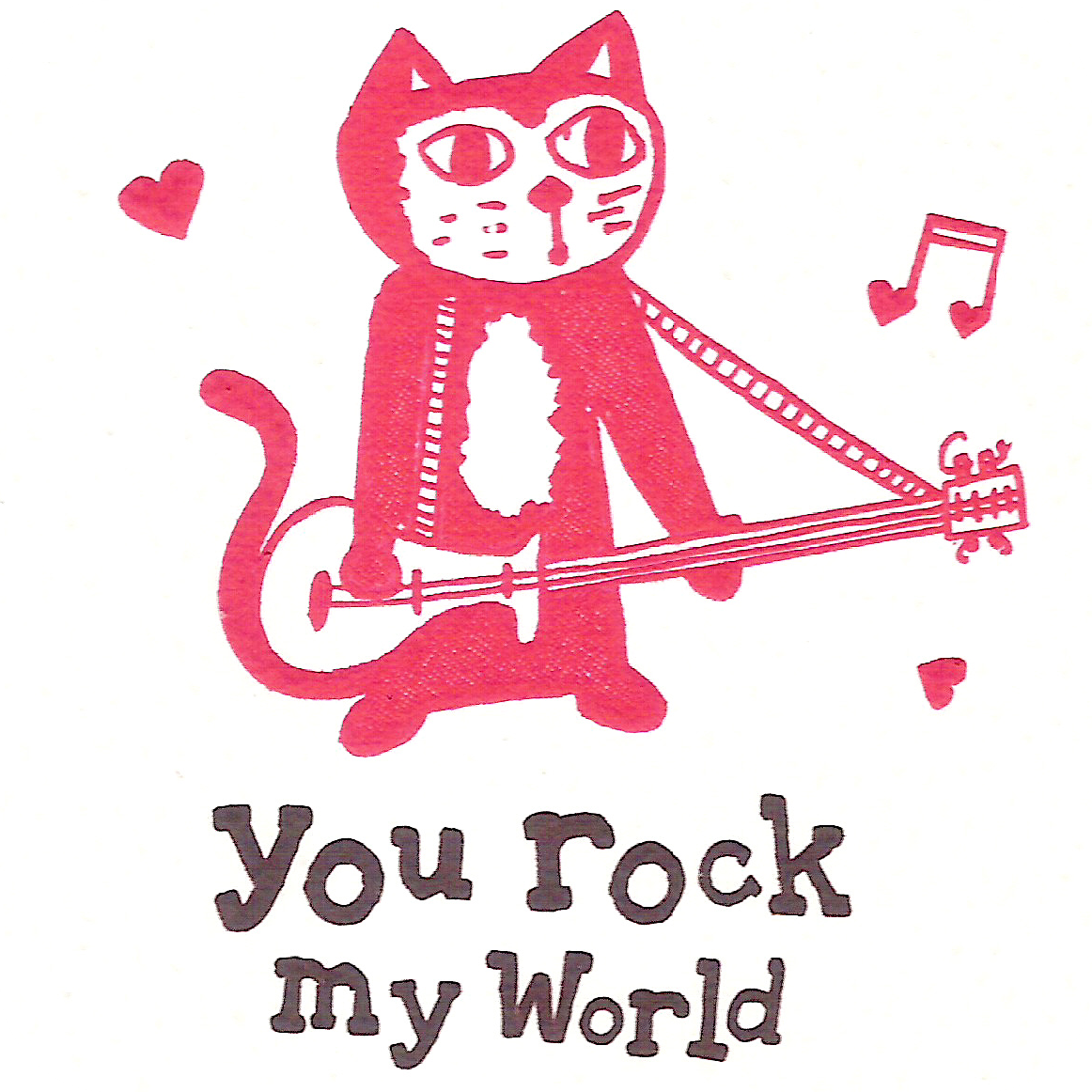 You Rock My World Cat With Guitar Picture