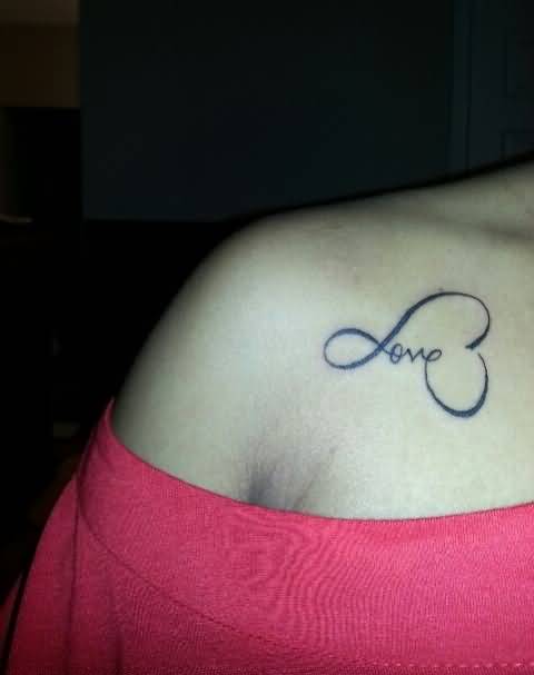 Amazing Love Tattoo On Collarbone