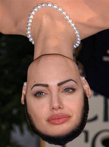 Angelina Jolie Funny Actress Upside Down Face