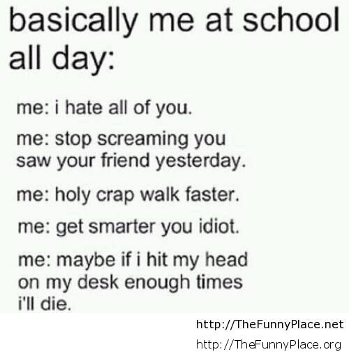 Basically Me At School All Day Funny Picture