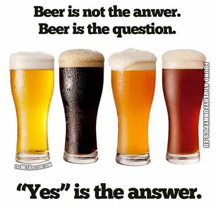 Beer Is Not The Answer Beer Is The Question Funny Picture