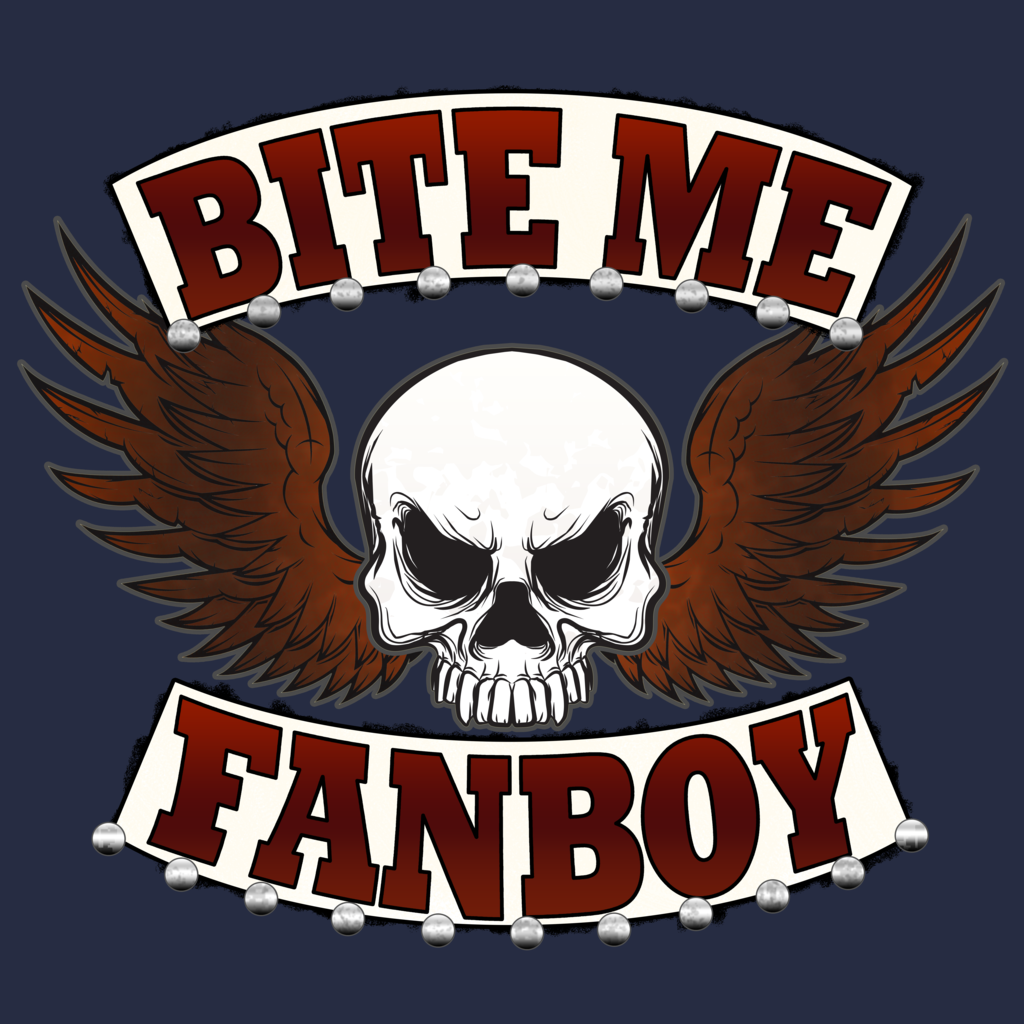 Bite Me Fanboy Skull With Wings