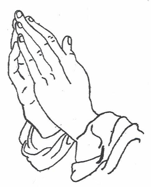 Black Praying Hands Tattoo Stencil