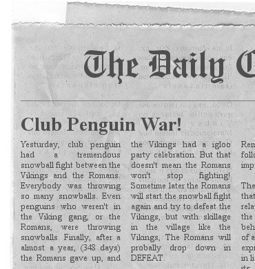 Club Penguin War Funny Newspaper
