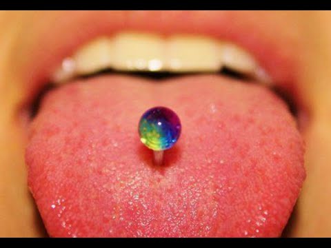 Colorful Stud Tongue Piercing