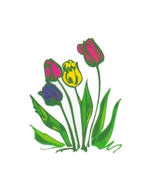Colorful Tulip Flowers Tattoo Design
