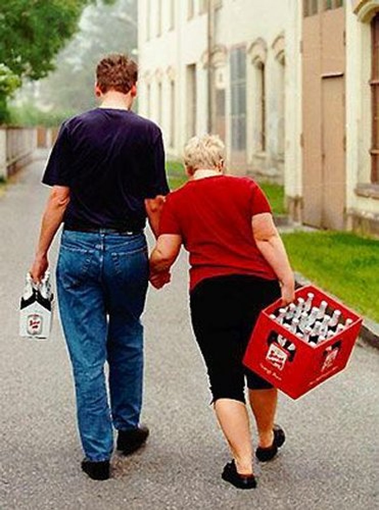 Couple With Beer Crate Funny Image