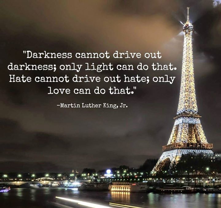 Darkness cannot drive out darkness; only light can do that. Hate cannot drive out hate; only love can do that. (5)