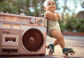 Funny Baby With Radio Commercial Picture