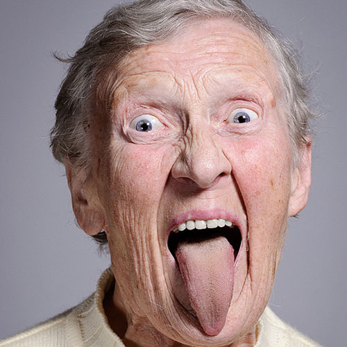 Funny Old Man Showing Tongue