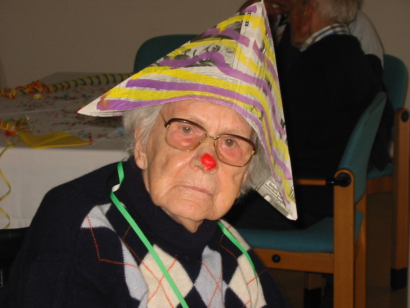 Funny Old People In Birthday Hat