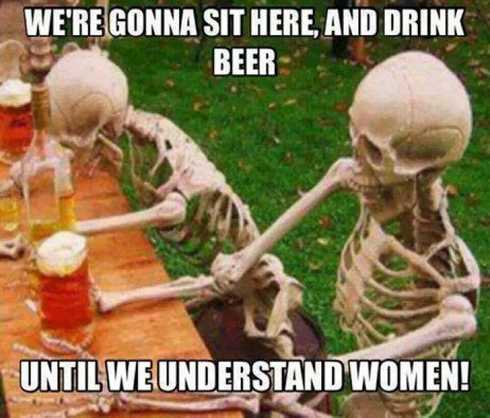 Funny Skeletons Drinking Beer Meme