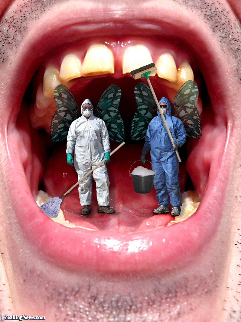 Funny Teeth Cleaning Picture.
